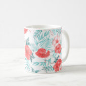 明るカラフルいhの手描きの熱帯模様 コーヒーマグカップ (正面右)