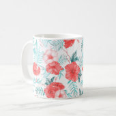 明るカラフルいhの手描きの熱帯模様 コーヒーマグカップ (正面左)