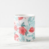 明るカラフルいhの手描きの熱帯模様 コーヒーマグカップ (中央)