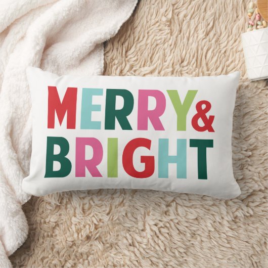 明るメリーいクリカラフルスマス装飾用クッション ランバークッション (ブランケット)