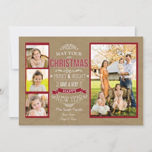 明るメリーいクリスマスの写真カード シーズンカード (正面)
