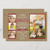 明るメリーいクリスマスの写真カード シーズンカード (正面/裏面)