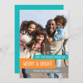 明るメリーいクリスマスの写真カード シーズンカード (正面/裏面)