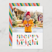明るメリーいクリスマスの写真カード 案内状 (正面/裏面)