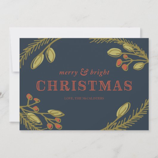 明るメリーいクリスマスの挨拶 シーズンカード (正面)