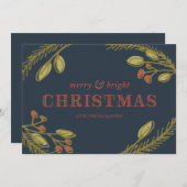 明るメリーいクリスマスの挨拶 シーズンカード (正面/裏面)