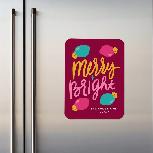 明るメリーいクリスマスライト、非フォトホリデー マグネット