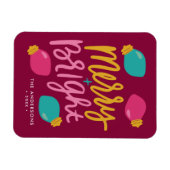 明るメリーいクリスマスライト、非フォトホリデー マグネット (横)