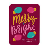 明るメリーいクリスマスライト、非フォトホリデー マグネット (縦)
