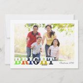 明るメリーい前と後ろのホリデーカード シーズンカード (裏面)