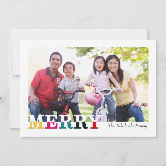 明るメリーい前と後ろのホリデーカード シーズンカード (正面)