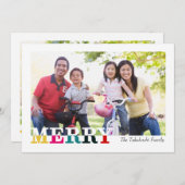 明るメリーい前と後ろのホリデーカード シーズンカード (正面/裏面)