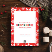 明るメリーい夫婦の雪片写真のクリスマス シーズンカード