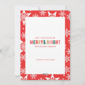 明るメリーい夫婦の雪片写真のクリスマス シーズンカード (裏面)