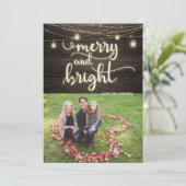 明るメリーい家族の写真のクリスマスカード 招待状 (スタンド正面)