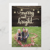 明るメリーい家族の写真のクリスマスカード 招待状 (正面/裏面)