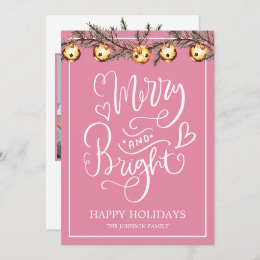 明るメリーい家族写真のクリスマス (正面/裏面)