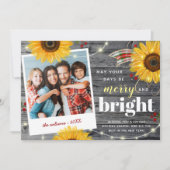 明るメリーい家族素朴の写真のクリスマス シーズンカード (正面)