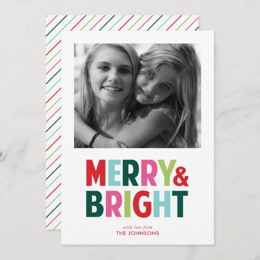 明るメリーい明るいホリデーカード シーズンカード (正面/裏面)