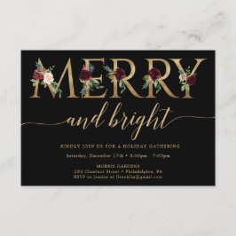 明るメリーい金ゴールドのクリスマスパーティの招待状 招待状