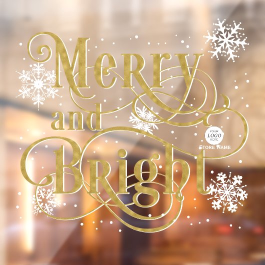 明るメリーい金ゴールドエレガントのクリスマスカフェ ウィンドウサイン (シート2)