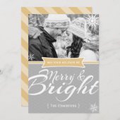 明るメリーい雪片クリスマスフラットカード シーズンカード (正面/裏面)