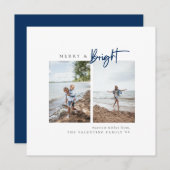 明るメリーい青のミニマモダンリスト写真 シーズンカード (正面/裏面)