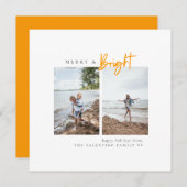 明るメリーい黄色のミニマモダンリスト写真 シーズンカード (正面/裏面)