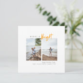 明るメリーい黄色のミニマモダンリスト写真 シーズンカード (スタンド正面)