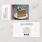 明るモダンいおもしろい明るいピンクベーカリーシェフ写真 名刺 (正面/裏面)