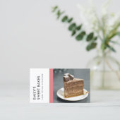 明るモダンいおもしろい明るいピンクベーカリーシェフ写真 名刺 (スタンド正面)