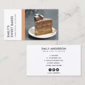 明るモダンいおもしろい明るい桃ベーカリーシェフ写真 名刺 (正面/裏面)