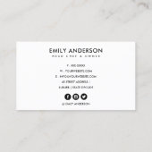 明るモダンいおもしろい明るい桃ベーカリーシェフ写真 名刺 (裏面)