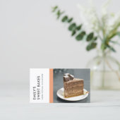 明るモダンいおもしろい明るい桃ベーカリーシェフ写真 名刺 (スタンド正面)