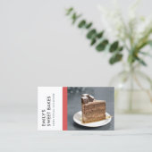 明るモダンいおもしろい赤灰色ベーカリーシェフ写真 名刺 (スタンド正面)