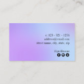 明るモダンいグラデーションの紫と青のネイルアーティスト 名刺 (裏面)