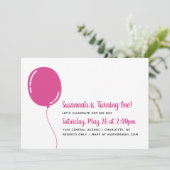 明るモダンいピンクのバースデーパーティー 招待状 (スタンド正面)