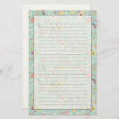 明るモダンいロマンチックなパターン 便箋 (正面/裏面)