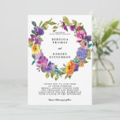 明るモダンい結婚式招待状フローラリース 招待状 (スタンド正面)