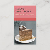 明るモダンい赤はっきりしたピンクのベーカリーシェフ写真 名刺 (正面)