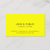 明るモダンい鮮やかなネオンイエローテンプレート 名刺 (正面)