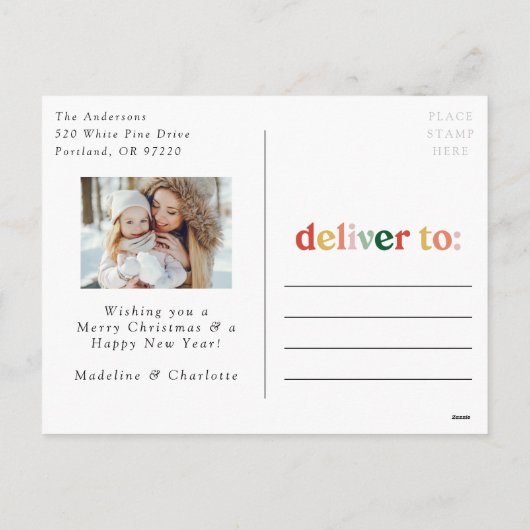 明るモダンい2枚の写真 シーズンポストカード (裏面)