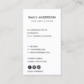 明るモダンく輝くおもしろいベーカリーシェフ写真 名刺 (裏面)