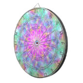 明る白熱［赤熱］光を放つい渦巻きマンカラフルダラアート ダーツボード (正面右)