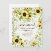 明る素朴いひまわりの動くアナウンス 案内ポストカード (正面/裏面)