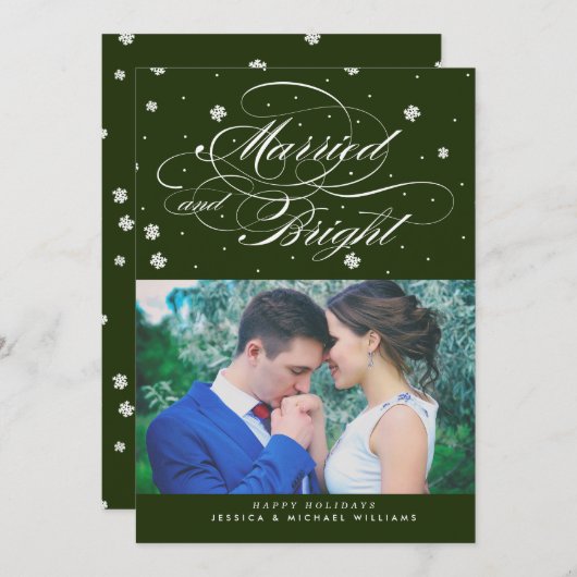 明る結婚したいクリスマスの写真カード シーズンカード (正面/裏面)