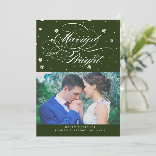 明る結婚したいクリスマスの写真カード シーズンカード (スタンド正面)