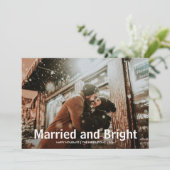 明る結婚したいモダン初めてのクリスマス シーズンカード (スタンド正面)