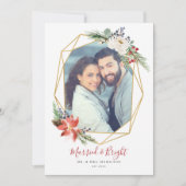 明る結婚したい幾何学模様のクリスマスカード 招待状 (正面)