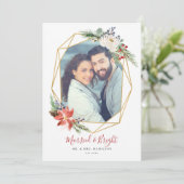 明る結婚したい幾何学模様のクリスマスカード 招待状 (スタンド正面)